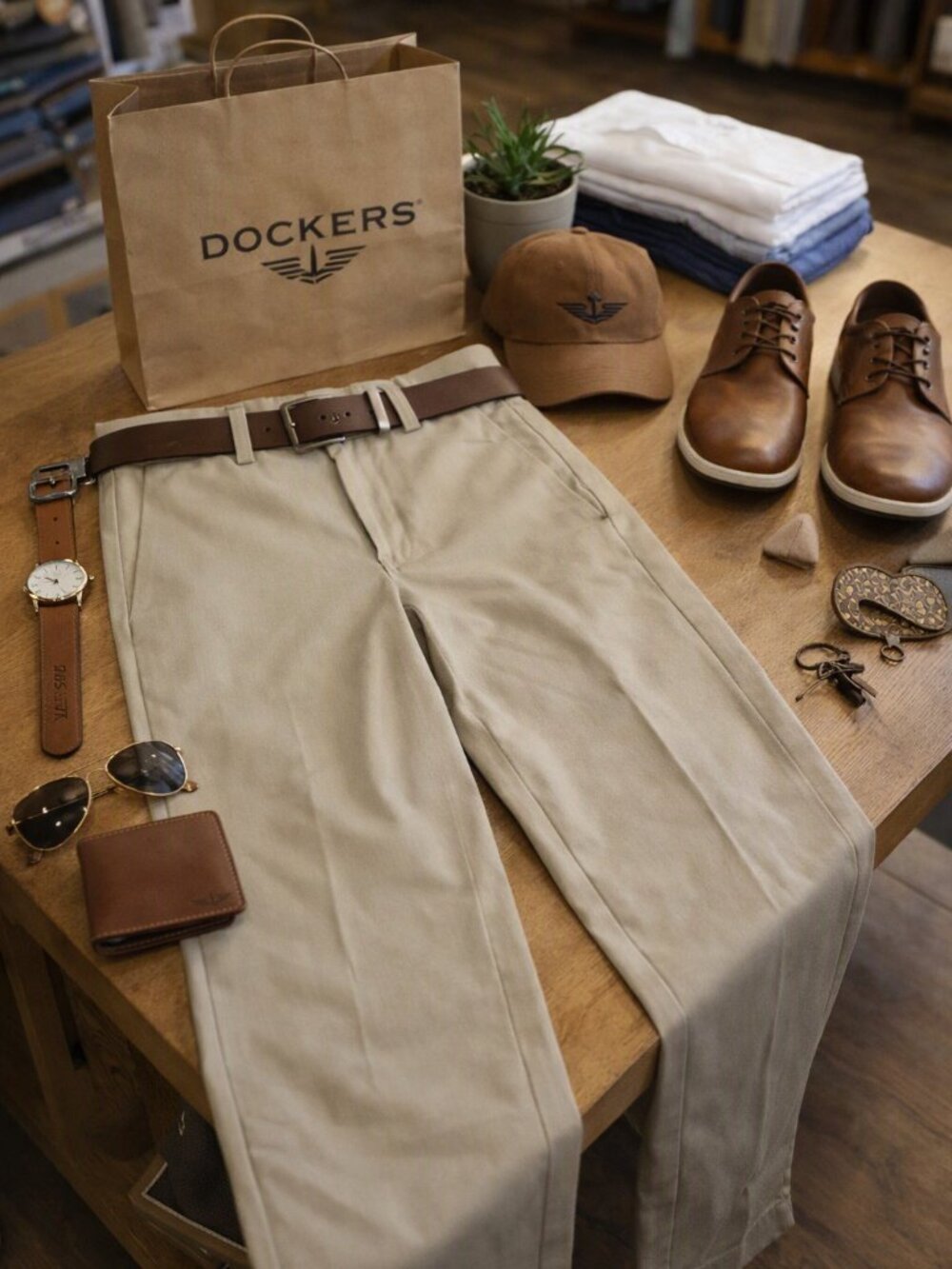 Dockers Stain Defender Khaki Pants - Light Beige Size 16S